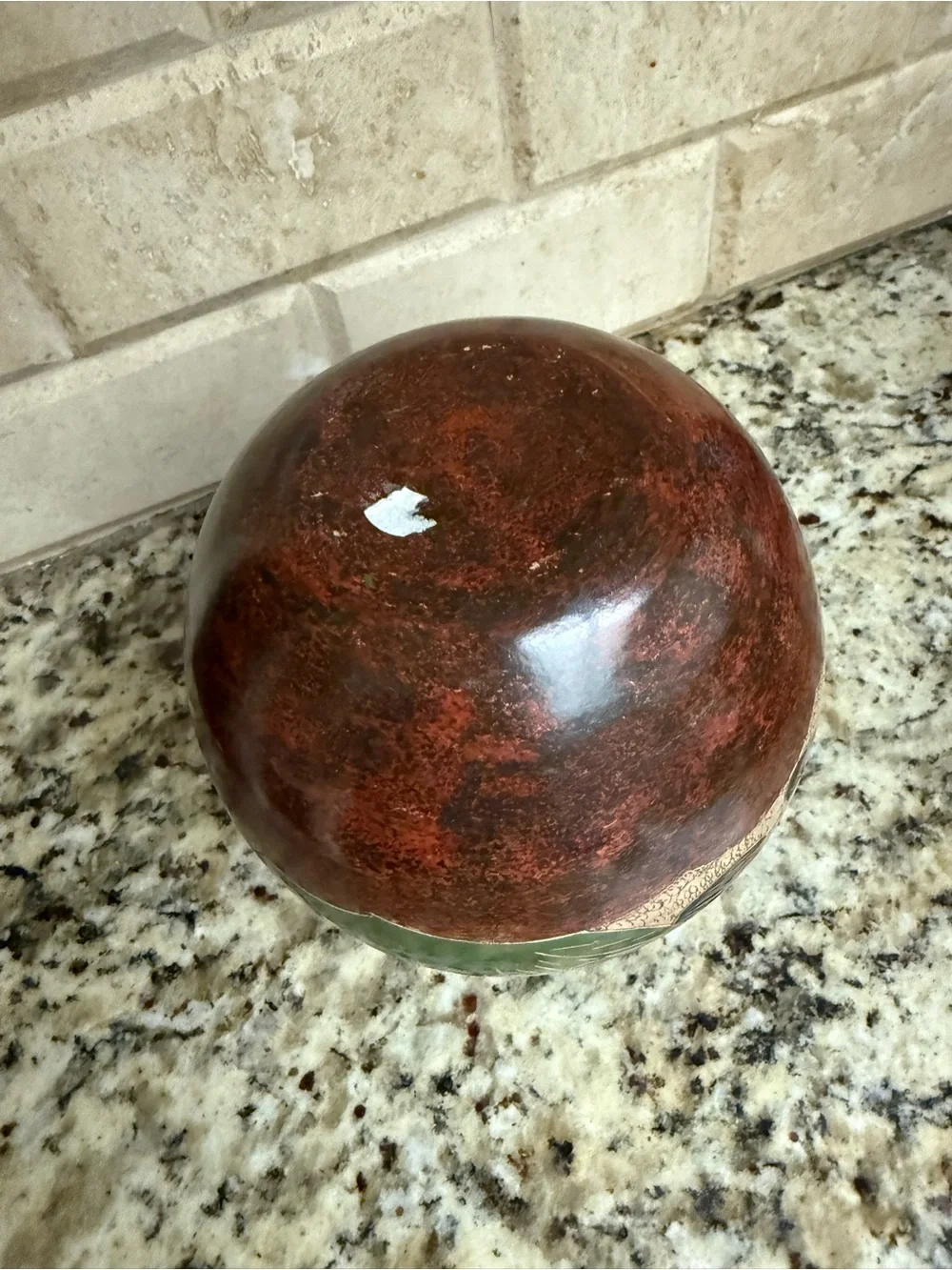 Hand-Painted Fish Motif Ceramic Vase in Brown and Multicolor